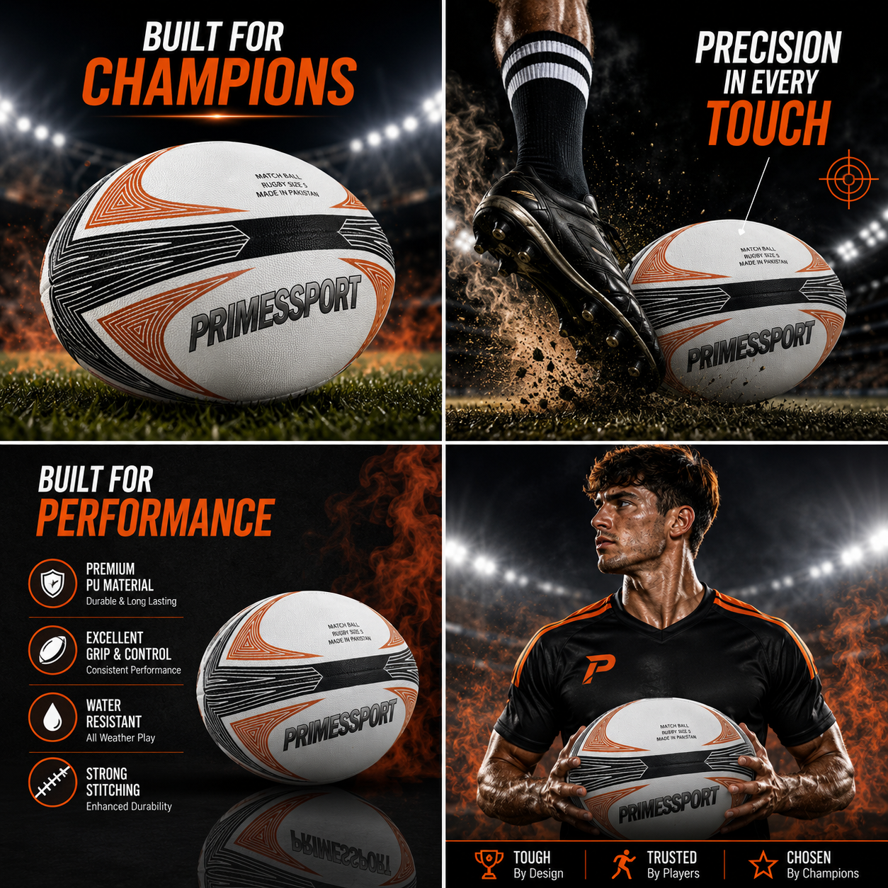RUBBERIZED MATCH RUGBY BALL Article # SS-RB-02
